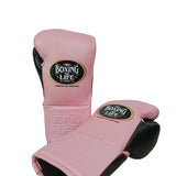 No Boxing No Life Fight Gloves - Baby Pink/ Black