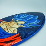 Goku Super Saiyan Blue - Wooden Hand Painted Surfboard Replica