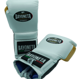 Bayoneta Premium MX - Guantes de Entrenamiento de Látex - Blanco/ Negro/ Dorado Caramelo