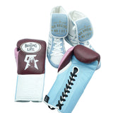 No Boxing No Life Kit - Burgundy/ White/ Pink/ Sky Blue - Sports Bag Red
