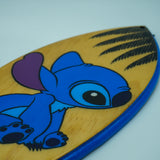 Stitch - Wooden Hand Painted Surfboard Replica