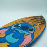 Stitch - Replica de tabla de surf de madera pintada a mano