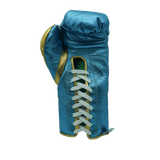 Bayoneta Premium MX - Guantes de Pelo de Caballo - Verde Azul Metálico/ Dorado Metálico