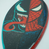 Venom & Spider Man - Replica de tabla de surf de madera pintada a mano