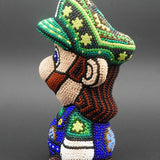 Mario Bros. Luigi - Mexican Huichol Art