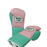 No Boxing No Life Fight Gloves - Pink/ Tiffany/ White