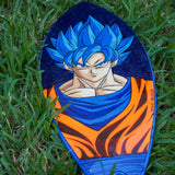 Goku Super Saiyan Blue - Wooden Hand Painted Surfboard Replica