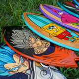 Goku Super Saiyan Blanco - Replica de tabla de surf de madera pintada a mano