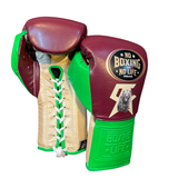 No Boxing No Life Training Gloves - Canelo Edition - Maroon/ Neon Green/ Pearl