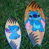 Stitch - Replica de tabla de surf de madera pintada a mano