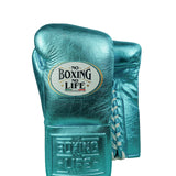 No Boxing No Life Guantes de Entrenamiento - Verde Azulado Metálico/ Blanco