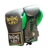 No Boxing No Life Guantes de Entrenamiento - Negro/ Verde Metalico