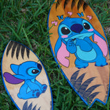 Stitch - Replica de tabla de surf de madera pintada a mano