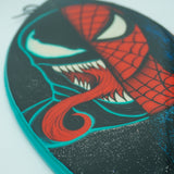 Venom & Spider Man - Replica de tabla de surf de madera pintada a mano