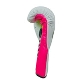 No Boxing No Life Fight Gloves - White/ Neon Pink/ Neon Yellow