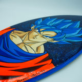 Goku Super Saiyan Blue - Wooden Hand Painted Surfboard Replica