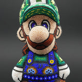 Mario Bros. Luigi - Mexican Huichol Art