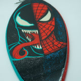 Venom & Spider Man - Replica de tabla de surf de madera pintada a mano