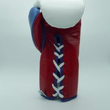 Bayoneta Premium MX - Guantes de Entrenamiento de Látex - Blanco/ Azul Eléctrico/ Rojo