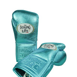 No Boxing No Life Guantes de Entrenamiento - Verde Azulado Metálico/ Blanco