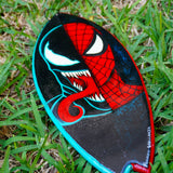 Venom & Spider Man - Replica de tabla de surf de madera pintada a mano