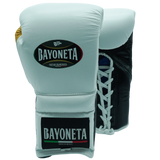 Bayoneta Premium MX - Guantes de Entrenamiento de Látex - Blanco/ Negro/ Dorado Caramelo