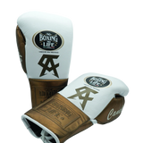 No Boxing No Life Guantes de Entrenamiento - Edición Canelo - Blanco/ Marrón Metálico