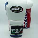 Bayoneta Premium MX - Guantes de Entrenamiento de Látex - Blanco/ Azul Eléctrico/ Rojo