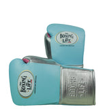 No Boxing No Life Training Gloves - Sky Blue/ Metallic Silver/ Baby Pink