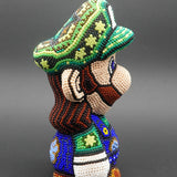 Mario Bros. Luigi - Mexican Huichol Art