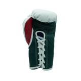 Bayoneta Premium MX - Guantes de Pelo de Caballo - Blanco/ Verde Pino/ Rojo