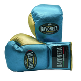 Bayoneta Premium MX - Guantes de Pelo de Caballo - Verde Azul Metálico/ Dorado Metálico