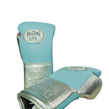 No Boxing No Life Training Gloves - Sky Blue/ Metallic Silver/ Baby Pink