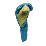 Bayoneta Premium MX - Guantes de Pelo de Caballo - Verde Azul Metálico/ Dorado Metálico
