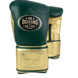 No Boxing No Life Training Gloves - Pine Green/ Metallic Gold