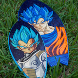 Goku Super Saiyan Blue - Wooden Hand Painted Surfboard Replica