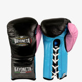 Bayoneta Premium PuLat Horse Hair Gloves - Black/ Baby Blue/ Pink Gum