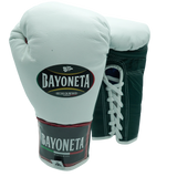 Bayoneta Premium MX - Guantes de Pelo de Caballo - Blanco/ Verde Pino/ Rojo