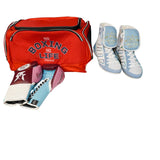 No Boxing No Life Kit - Burgundy/ White/ Pink/ Sky Blue - Sports Bag Red