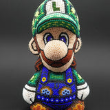 Mario Bros. Luigi - Mexican Huichol Art