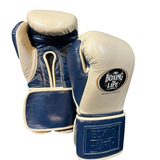No Boxing No Life Training Gloves - Cream/ Navy Blue