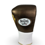 No Boxing No Life Training Gloves - Metallic Brown/ White/ Metallic Gold