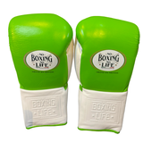 No Boxing No Life Guantes de Entrenamiento - Verde Azulado Metálico/ Blanco