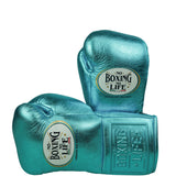 No Boxing No Life Guantes de Entrenamiento - Verde Azulado Metálico/ Blanco