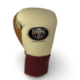 No Boxing No Life Training Gloves - Cream/ Burgundy/ Peanut Brown