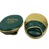 No Boxing No Life Precision Mitts - Metallic Gold/ Pine Green