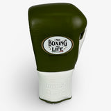 No Boxing No Life Guantes de Entrenamiento - Verde Militar, Blanco