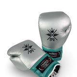Primer Asalto Gloves - Teal Blue/ Silver/ White