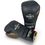 Bayoneta Premium Multilayer Horse Hair Gloves - Space Cadet Blue/ Metallic Cedar Brown/ Metallic Gold