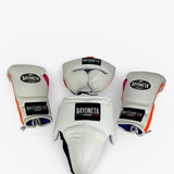 Full Sparring Set - White/ Neon Orange/ Neon Pink